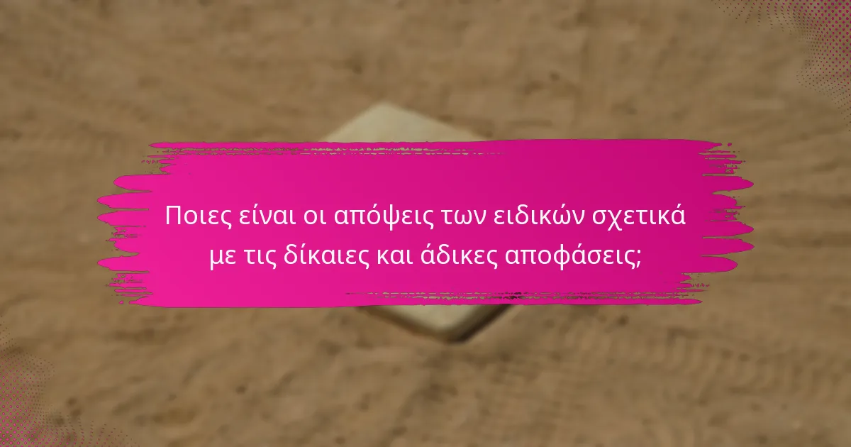 Ποιες είναι οι απόψεις των ειδικών σχετικά με τις δίκαιες και άδικες αποφάσεις;